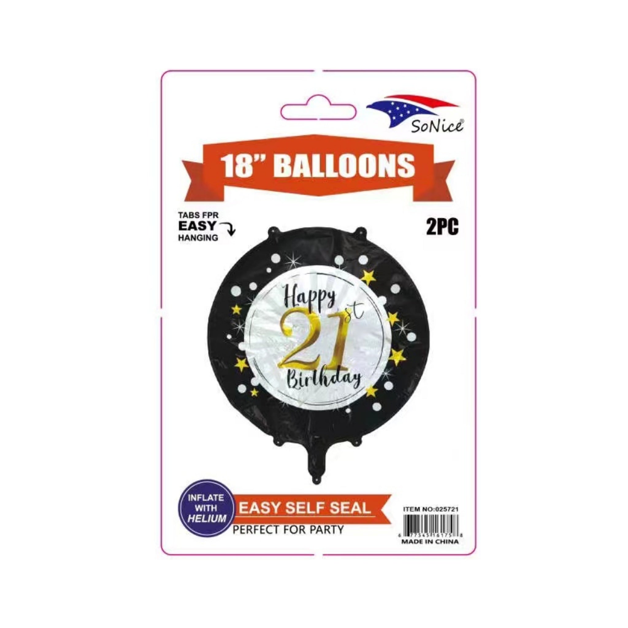 2Pc M/Balloon Happy Birthday 21